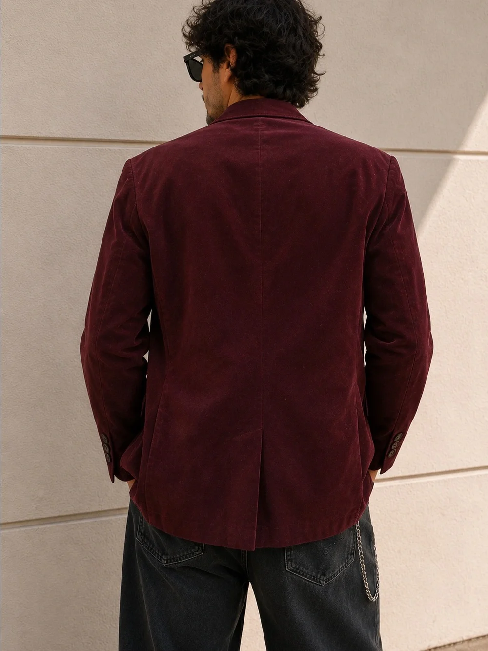 Vintage 1970 Doncaster Rothchilds Ultrasuede Burgundy Men's Blazer Sport Coat XL